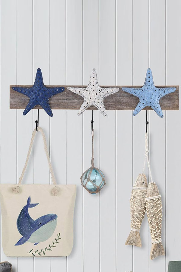 beach wooden coat hooks