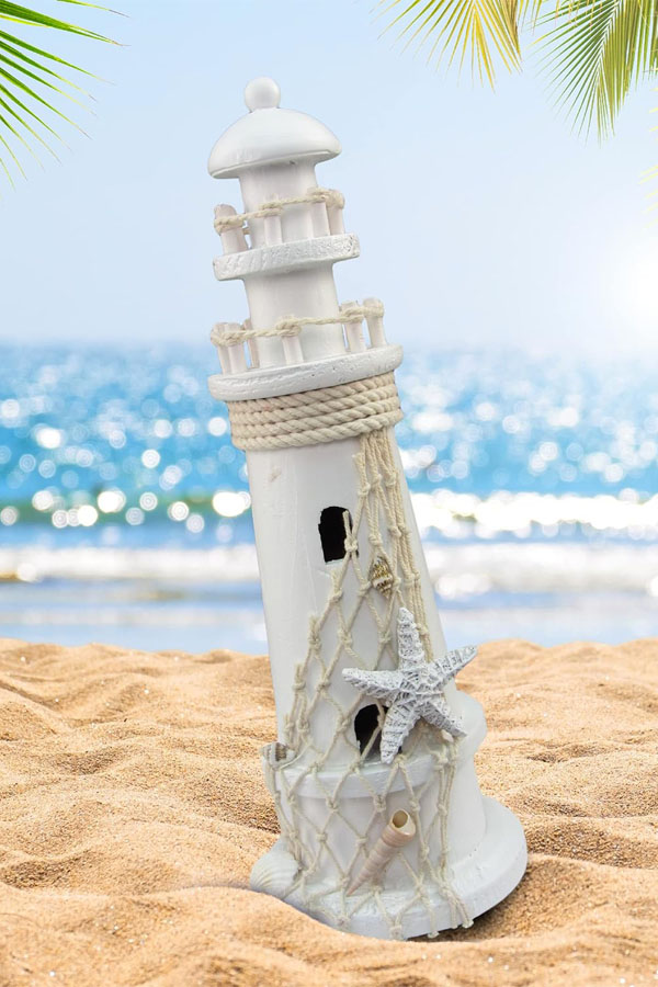 Wooden Mini Lighthouse as a Mediterranean-style Home Decor and Artistic Gift