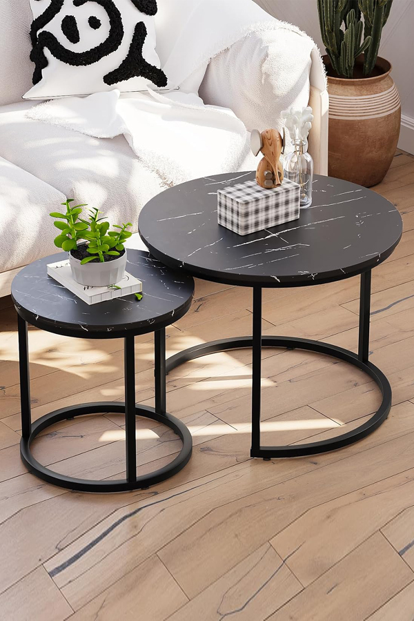 Round Nesting Coffee Table Set For Home