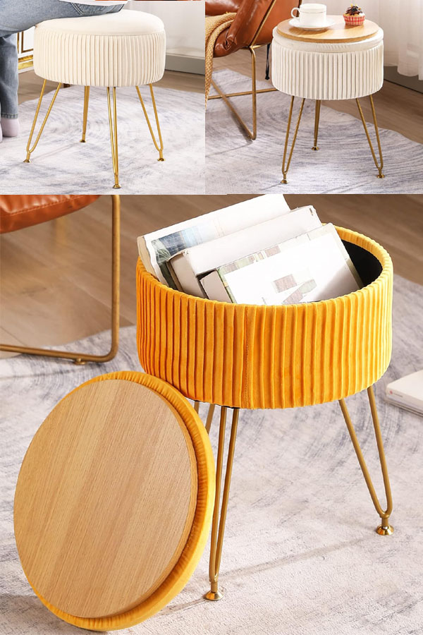 Household round Ottoman stool storage box chair with storage