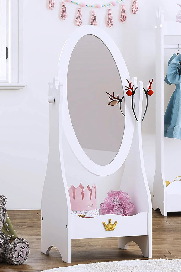 CE White Vanity Girls Kids Makeup Dresser With Mirror BY241014